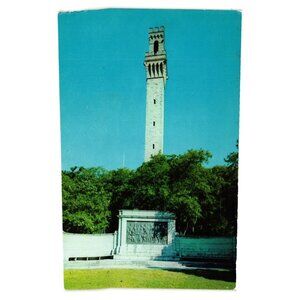 Vintage Pilgrim Memorial Monument Bas-Relief Provincetown Postcard Cape Cod MA